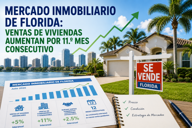Mercado inmobiliario de Florida julio 2026 con aumento de ventas de viviendas